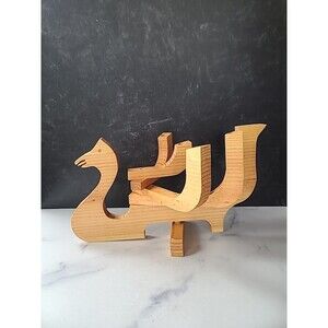 Mid Century Scandinavian Wooden Dragon Candelabra